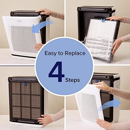 Levoit Vital 200S-P Air Purifier Genuine Replacement Filter, AHAM VERIFIDE, Supports HEPA Sleep Mode, High-Efficiency Activated Carbon, Removes Pet Dander, Smoke Odor, Allergens, Vital 200S-RF, 1 Pack