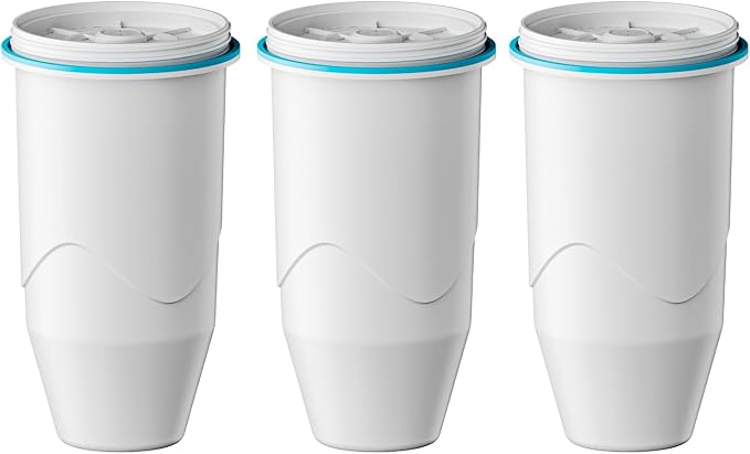 Compatible with Zero Pitchers and Dispenser, 3 Pack | 0 TDS Premium Filtration, Fit for ZR-001 ZR-004 ZP-006 ZR-017 ZS-008 Filters, reducing Lead, Chromium, and Contaminants