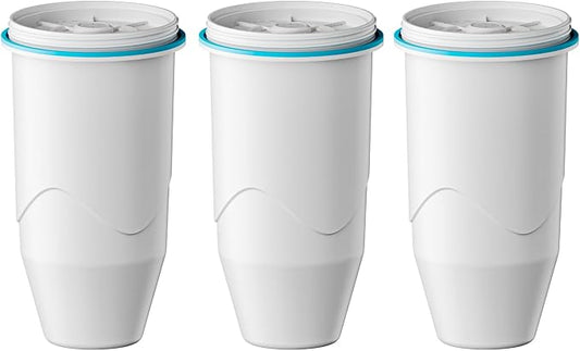 Compatible with Zero Pitchers and Dispenser, 3 Pack | 0 TDS Premium Filtration, Fit for ZR-001 ZR-004 ZP-006 ZR-017 ZS-008 Filters, reducing Lead, Chromium, and Contaminants