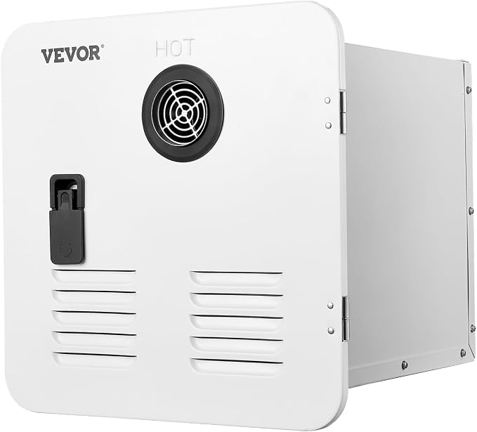 VEVOR RV Tankless Water Heater, 65000 BTU, Instant Shower with 15 x 15 in White Door and Remote Controller, Ideal for RVers' Family Everyday Use
