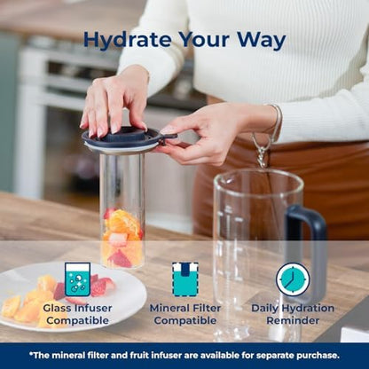Bluevua RO100ROPOT-Lite(UV) Countertop Reverse Osmosis Water Filter System, White, with One Extra ROPOT-LITE Replacement Carafe, Bundle