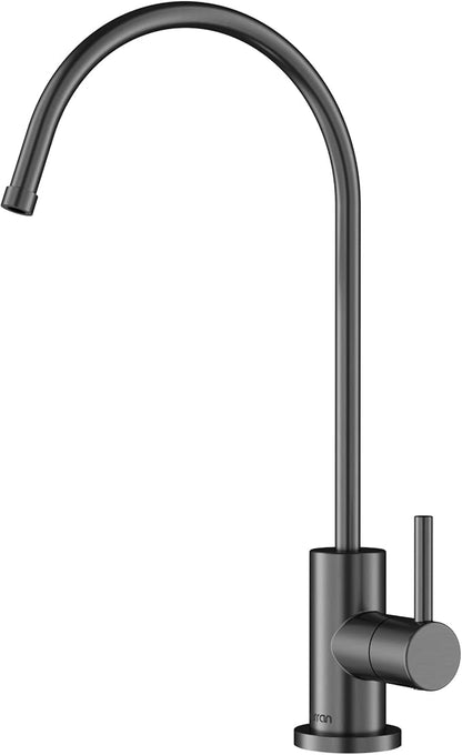 Karran Kestrel Single-Handle Filtered Water Faucet in Gunmetal Grey 100% Lead-Free Brass, RO/Filtration System Ready, 360° High-Arc Spout, Spot-Free Finish Beverage Faucet (Spot Free Gunmetal Grey)