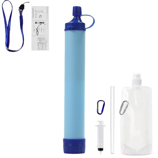 Water Filter, Survival Filtration Portable Gear, Emergency Preparedness, Supply for Drinking Hiking Camping Team Family Outing (1PCS)