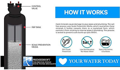 Premier Whole House Water Softener Alternative - Salt Free Descaler System for Home | 10 GPM TAC Anti-Scale Salt Free Water Conditioner