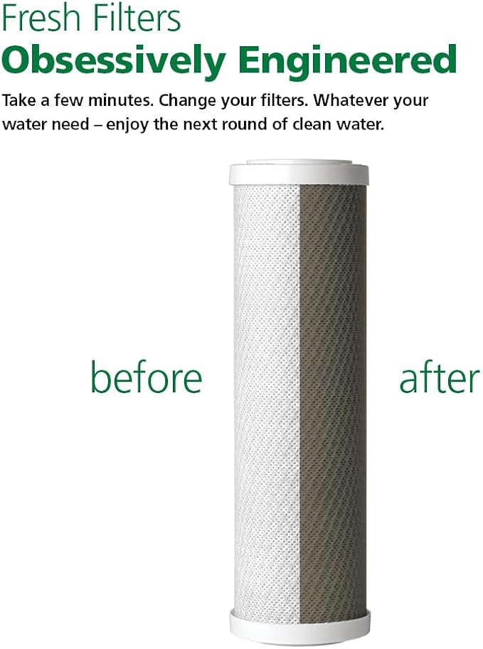 AO Smith 2.5"x10" 5 Micron Carbon Block Sediment Water Filter Replacement Cartridge - 2 Pack - For Whole House Filtration Systems - AO-WH-PRE-RC2