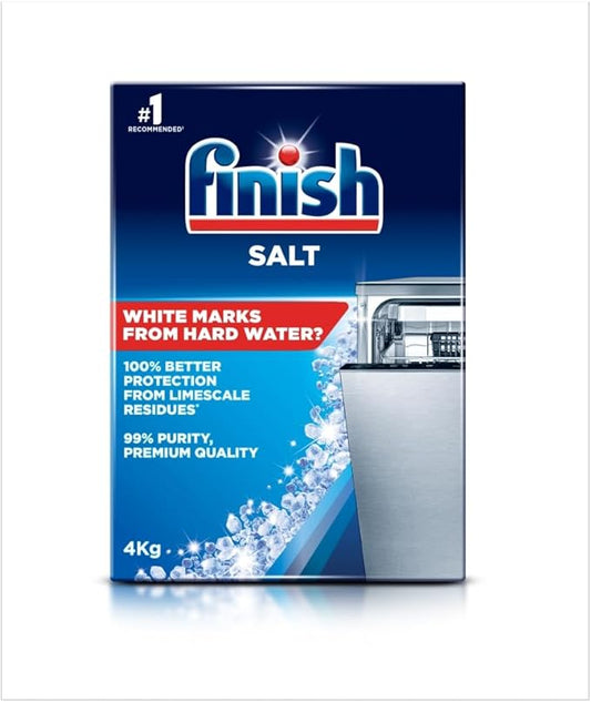 Finish Dishwasher Salt 4kg, Protection from Limescale Residues, Premium Quality