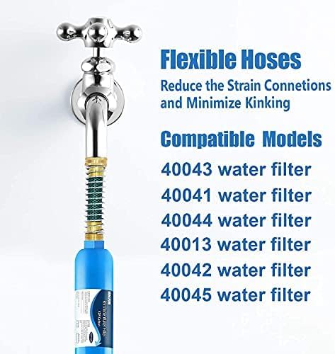 Bringpure RV Water Filter with 90 Degree Elbow and Flexible Hose Protector | NSF 42/372 Certified, Reduce Chlorine, Odor, Taste, Rust and Fluoride in Drinking Water, Dedicated for RV and Marine, 4 Pack