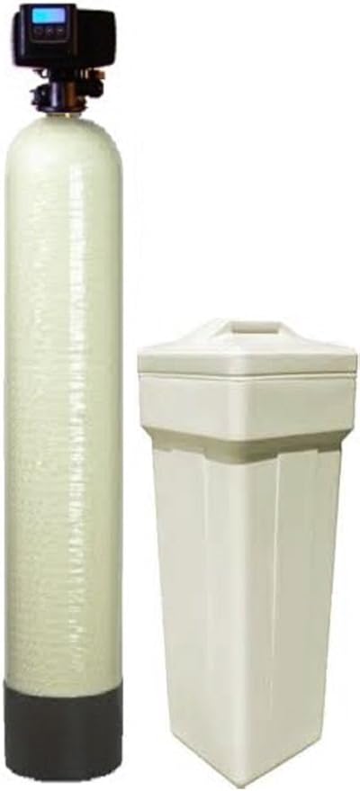 Fleck 5600 SXT Water Softener Ships Loaded With Resin In Tank For Easy Installation (64,000 Grains, Almond)