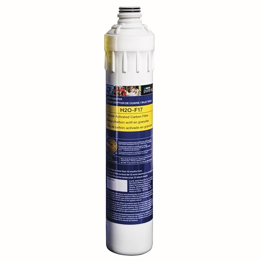 Watts Premier H2O-F17 Pure H2O GAC Carbon Filter Replacement for H2O-DWGC100, H2O-DWGC101, H2O-DWRO300 Under Counter Water Filtration Systems, Push Button Design