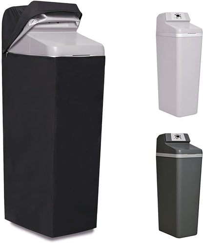 Water Softener Cover,Jacket Access Soften Station Tank Covers,Openable Top Easy to Use Removal-Free Installation,for Water Softener Outdoor UV Dust Protection of Outside Units Heater Parts (Black)