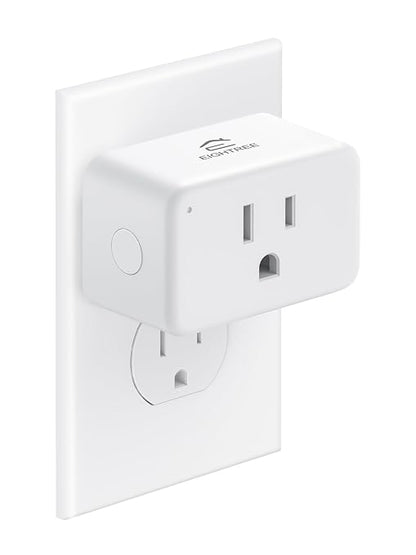 EIGHTREE Smart Plug 15A, WiFi Outlet that Compatible with Alexa & Google Home & SmartThings, No Hub Required, Smart Outlet with Remote Control, Timer & Schedule, 2.4GHz WiFi Only, 1 Pack