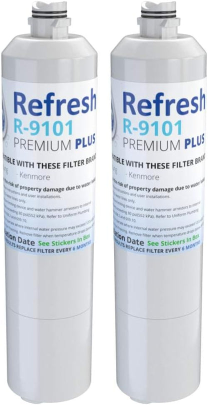 Refresh Plus R-9101 Refrigerator Water Filter Replacement for Samsung DA29-00020A, DA29-00020B, HAF-CIN/EXP, NSF 53 Tested, 6-Month 300 Gallon Filter, 2 Pack