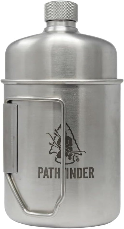 The Pathfinder School Canteen Cooking Set & Stainless Steel Nesting Cup with M34 Scout Canteen – Bushcraft Survival Gear, Camping Essentials, Hiking Water Bottle, Backpacking & Outdoor Cooking Kit