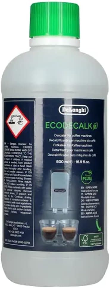 De'Longhi EcoDecalk Descaler, Eco-Friendly Universal Descaling Solution for Coffee & Espresso Machines, 16.90 oz (5 uses) & 5513292811 Water Filter, White -