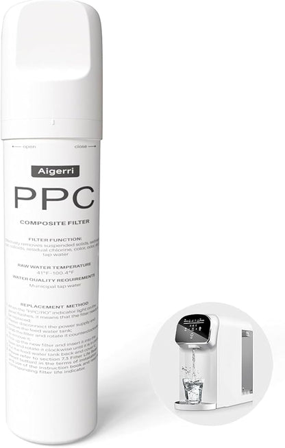 Aigerri PPC Filter Replacement Cartridge - 60-90 Day Lifespan, Superior Filtration, Easy Twist-In Design for Countertop Water Filter System