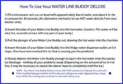 Water Line Buddy Deluxe - Frozen Water Line Tool - Quickly and Easily Unfreeze Your Refrigerator Water Dispenser – Universal Kit Works On All Fridges
