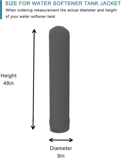 Water Softener Jacket, Neoprene Water Softener Tank Jacket to Prevent Sweating, Water Softener Insulation Jacket Outdoor Insulated, Water Softener Cover (9 * 48inch,Grey)