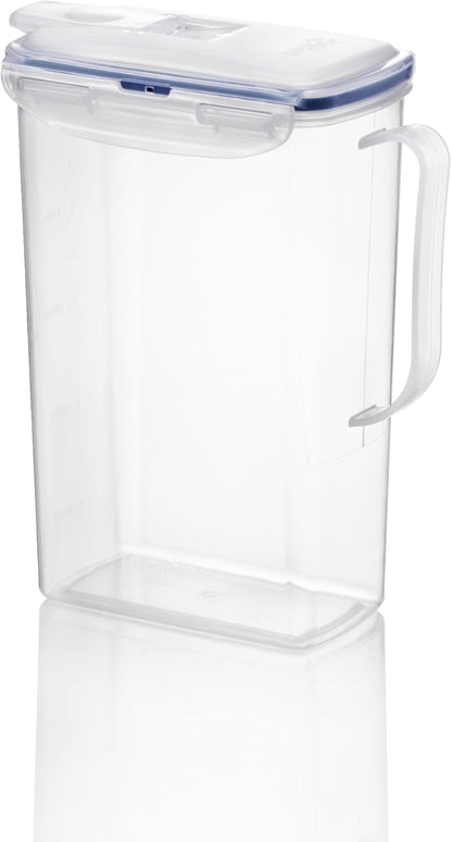 LocknLock Aqua Fridge Door Water Jug | Clear Pitcher | BPA Free Plastic Pitcher with Lid | 2 Quart Pitcher with Lid for Water, Juice, Tea & More Beverages, Orange