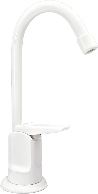 Westbrass D203-NL-50 6" Touch-Flo Style Pure Cold Water Dispenser Faucet, Powder Coat White