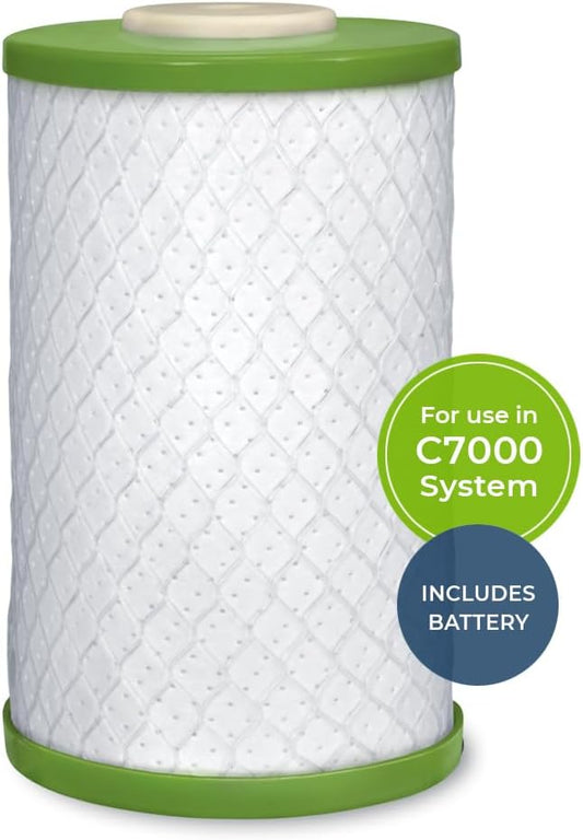 WaterChef Countertop Water Filter Replacement Cartridge CR70 (with Battery) | For C7000 Systems | NSF/ANSI Certified for 78 Contaminants | 1,000-Gallon Capacity | Made in USA