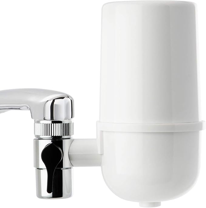 iSpring DF1-WT Faucet Water Filter for Kitchen, Bathroom, or RV Sink, 500 Gallons Long Life, White with Aerator