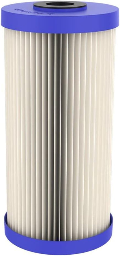 Pentair Pentek ECP20-BB Big Blue Sediment Water Filter, 10-Inch, Whole House Pleated Cellulose Polyester Cartridge, 10" x 4.5", Blue End-Cap, 20 Micron, Pack of 8