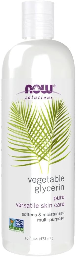 NOW Foods Solutions, Vegetable Glycerin, 100% Pure, Versatile Skin Care, Softening and Moisturizing, 16-Ounce