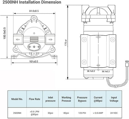 RO Booster Pump 24V 50 GPD Reverse Osmosis System
