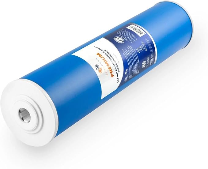 Aquaboon 5 Micron 20 x 4.5 Whole House Water Filter Replacement Cartridge Grabular Activated Carbon (GAG) for 1-Stage Water Filtration System 2 Pack