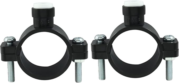 Waziaqoc 2 PCS Drain Saddle Valve with 3/8 Inch Quick Connect | Plastic, Water Hose Pipe Adapter, For Under Sink Reverse Osmosis System