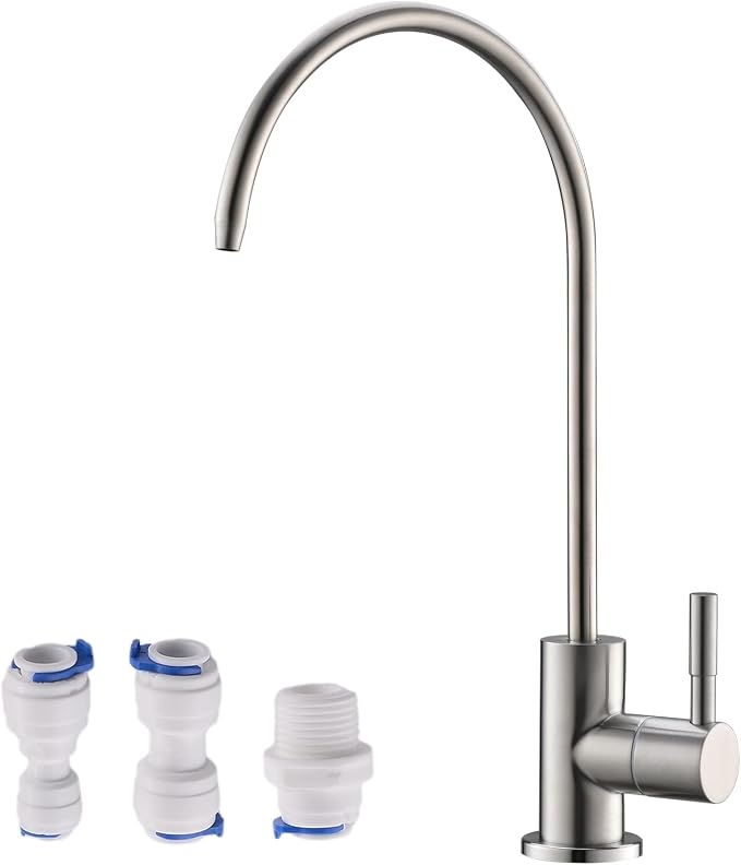 Havin RO Water Filter Faucet,Drinking Water Faucet fits Most Water Filtration System, Kitchen Reverse Osmosis Faucet,Bar Sink Faucet,Filter Tap,Lead-Free Stainless Steel,Non-Air-Gap(Brushed)