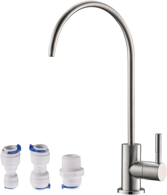 Havin RO Water Filter Faucet,Drinking Water Faucet fits Most Water Filtration System, Kitchen Reverse Osmosis Faucet,Bar Sink Faucet,Filter Tap,Lead-Free Stainless Steel,Non-Air-Gap(Brushed)