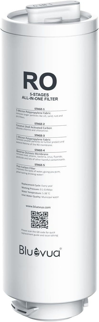 Bluevua Reverse Osmosis System Countertop RO100ROPOT-Lite Replacement Filter