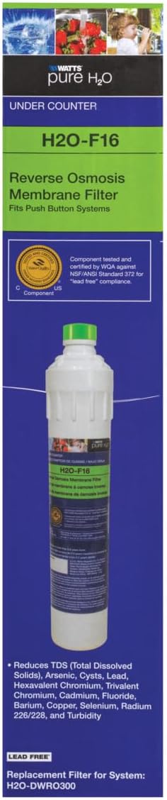Watts Pure H2O Replacement Membrane Filter For Under Sink