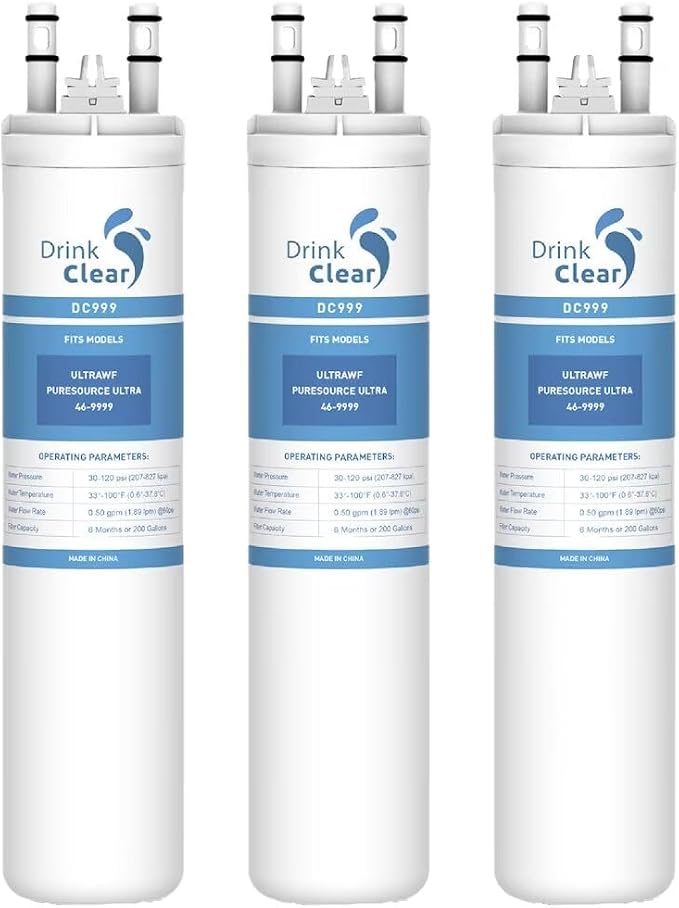 DC999 Replacement for ULTRAWF, 3 Pack | Compatible with ULTRAWF, Pure Source Ultra, Kenmore 9999, 46-9999 Water and Ice, Height 11 inches