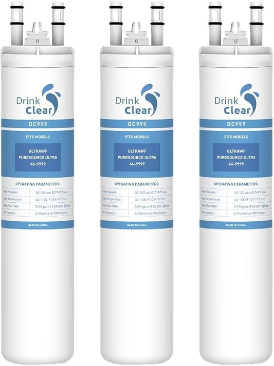 DC999 Replacement for ULTRAWF, 3 Pack | Compatible with ULTRAWF, Pure Source Ultra, Kenmore 9999, 46-9999 Water and Ice, Height 11 inches