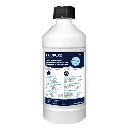 EcoPure EPCL Universal Water Softener Cleaner – Removes Iron, Rust & Sediment – Extends System Life – Compatible with All Brands