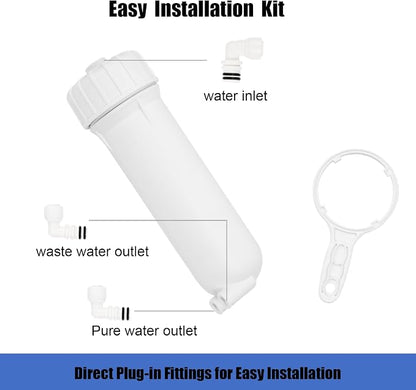 3012 Reverse Osmosis Membrane Housing Kit with Quick-Connect Fitting,Wrench for 200/300/400/500/600 GPD Universal Reverse Osmosis Water Filter Systems