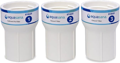 Aquasana Replacement Filter Housing Sumps| Fit Claryum 3-Stage Under Sink Water Filter | For AQ-5300 and AQ-6300 Systems | BPA-Free | 3 Count | AQ-C3-SUMP