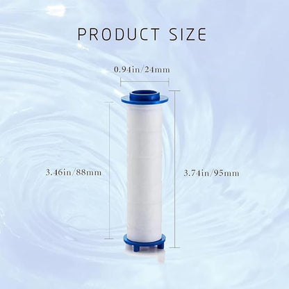 Shower Head Replacement Filter Cartridge 8-Pack - High Capacity PP Cotton Shower Filter for Detachable Heads, 3.74x0.94 Inch (Family Use Water Purification System)