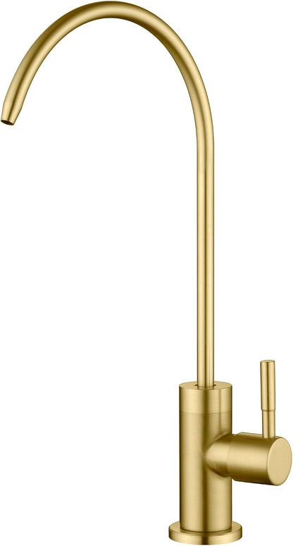 SUMERAIN Kitchen Water Filter Faucet NSF Certification 100% Lead-Free | Brushed Gold, SUS304 Stainless Steel, Drinking Water Faucet for Kitchen Sink, for Reverse Osmosis or Water Filtration System