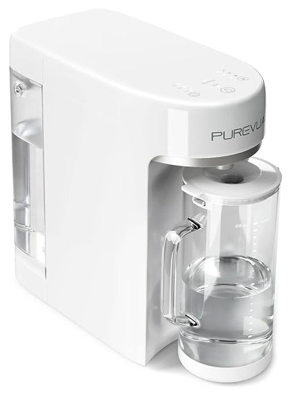 PR1-A Countertop UV Reverse Osmosis Water Filter System, 6 Stage RO Filtration Purifier No Plumbing Machine for Home Counter Top with 68 fl.oz(2L) Glass Pitcher, TDS and Filter Life Detection