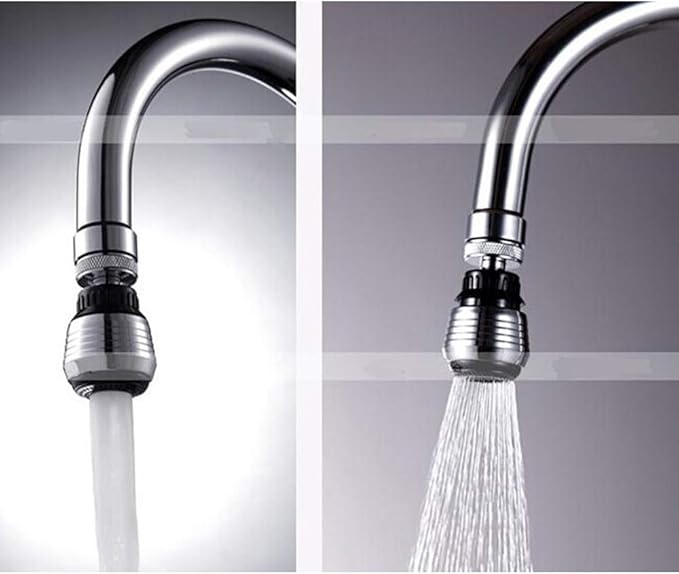 2 Pack Faucet Filter Aerator Sprayer, Sink 360 Swivel Water Tap Saving for Kitchen Bathroom (Short)
