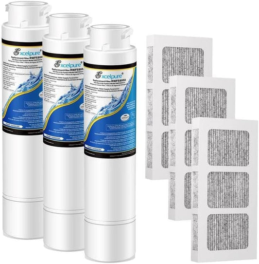 EXCELPURE RWF5800A Replacement for Frigidaire EPTWFU01, Pure Source Ultra II, EWF02, GP006, 4562222, SCWFTCTO, MR022, JO22, TH-01 Refrigerator Water Filter and Pureair Ultra 2 Air Filter, 3 Combo