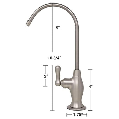 Metpure Airgap RO Faucet Reverse Osmosis Drinking Water Filtration System Water Dispenser Spout (Matte Black) with Pre-Inserted Tubing and Faucet Wrench. Vase Style. NSF Certified.