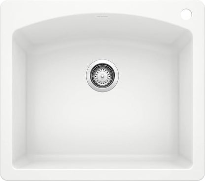 BLANCO, White 440211 DIAMOND SILGRANIT Drop-In or Undermount Kitchen Sink, 25" X 22"