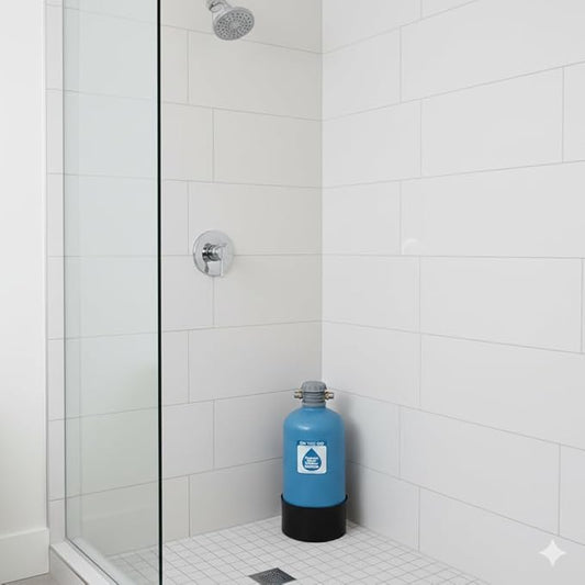 On The Go Shower Set Up Double Standard Water Softener