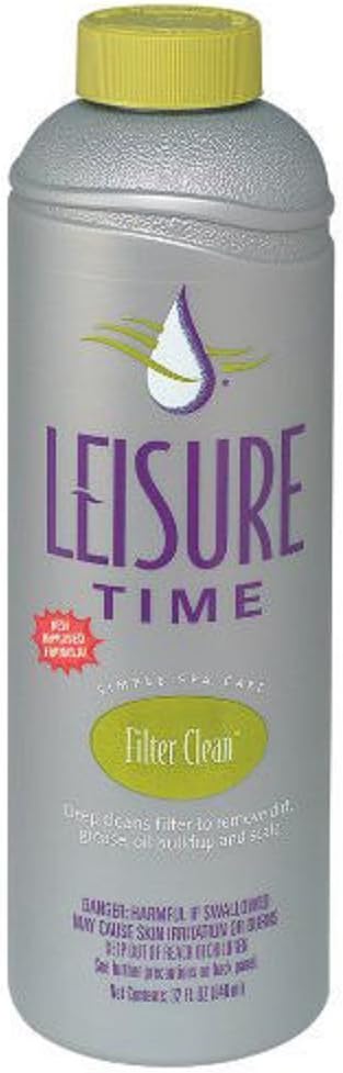 Leisure Time O Filter Clean Cartridge Cleaner, Formula for Deep Cleaning Hot Tub Filters, Improving Water Flow & Filtration Efficiency, 32 fl oz
