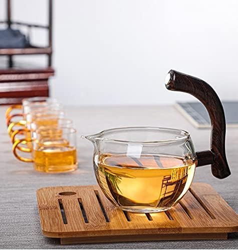 RORA Glass Teapot Set Semi Automatic Drip Rotating with Infuser Lazy Kungfu Tea pot Set (Glass)