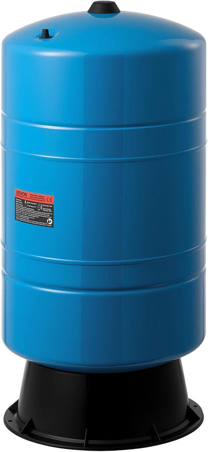 VEVOR 20-Gallon Vertical Well Pressure Tank, Pre-Charged Pressurized Water Tank for Well Pumps, Heavy-Duty Carbon Steel Water Storage Container for Home, School, Farm & Irrigation Systems